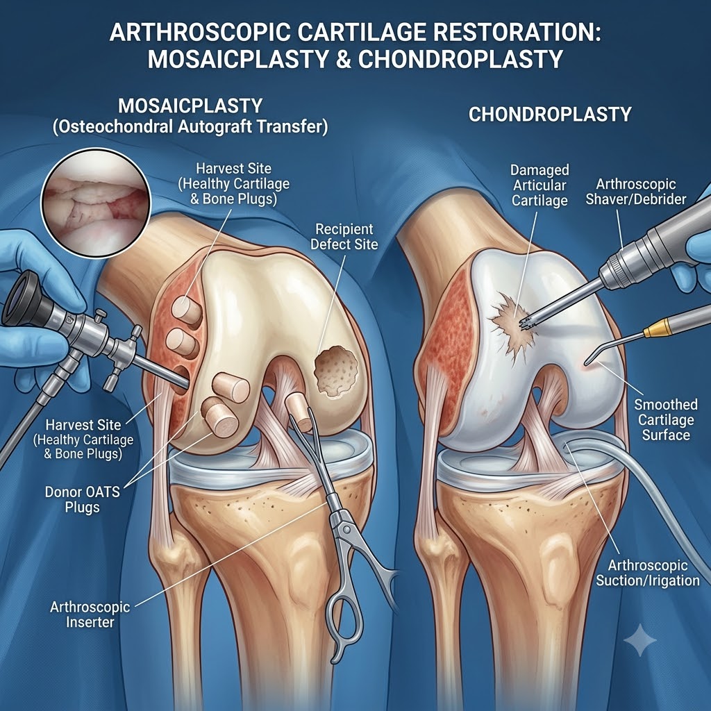 Condroplasty and Mosaicplasty