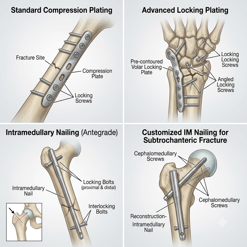 Fracture Fixation — Plating, Intramedullary Nailing, External Fixators